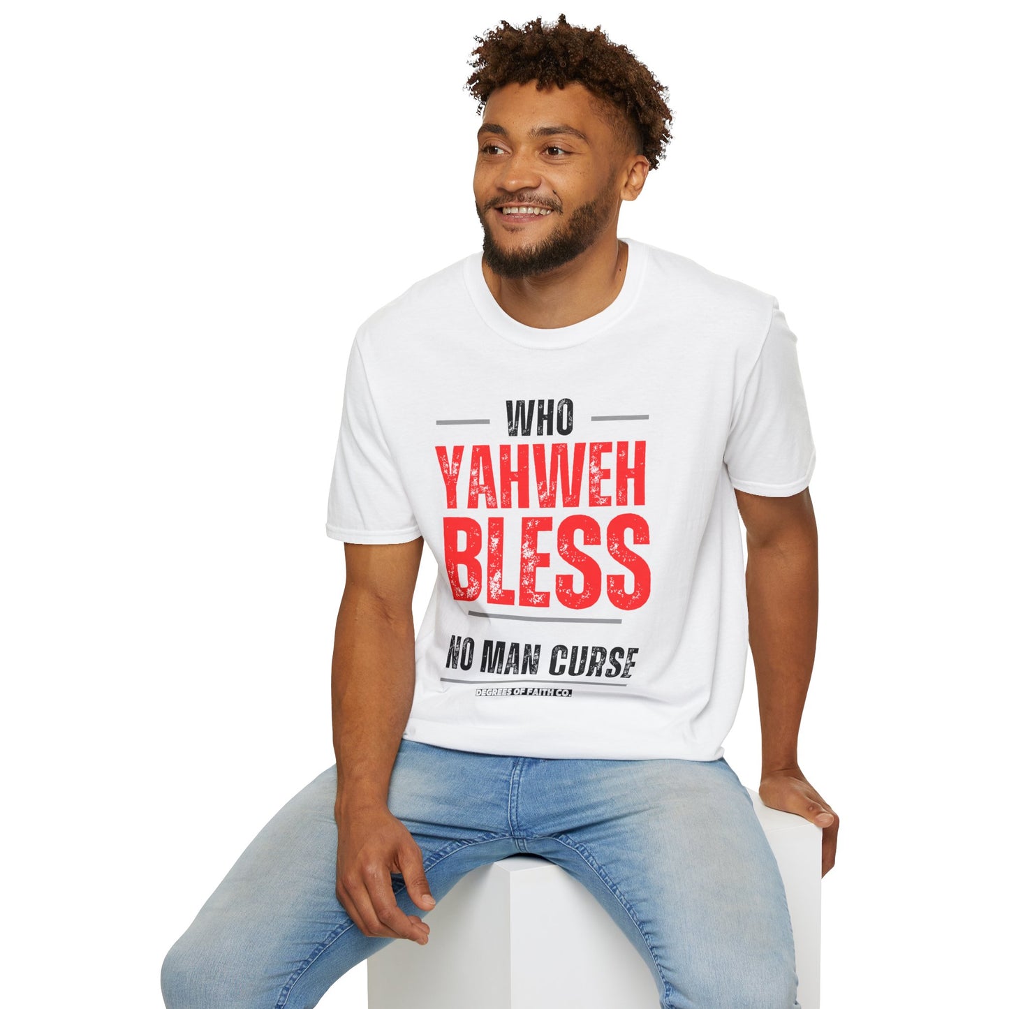 "Who Yahweh Bless No Man Curse" Motivational Tee, Faith-Based Apparel, Religious Gift, Inspirational Wear
