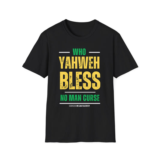 "Who Yahweh Bless No Man Curse" Motivational Tee, Faith-Based Apparel, Religious Gift, Inspirational Wear