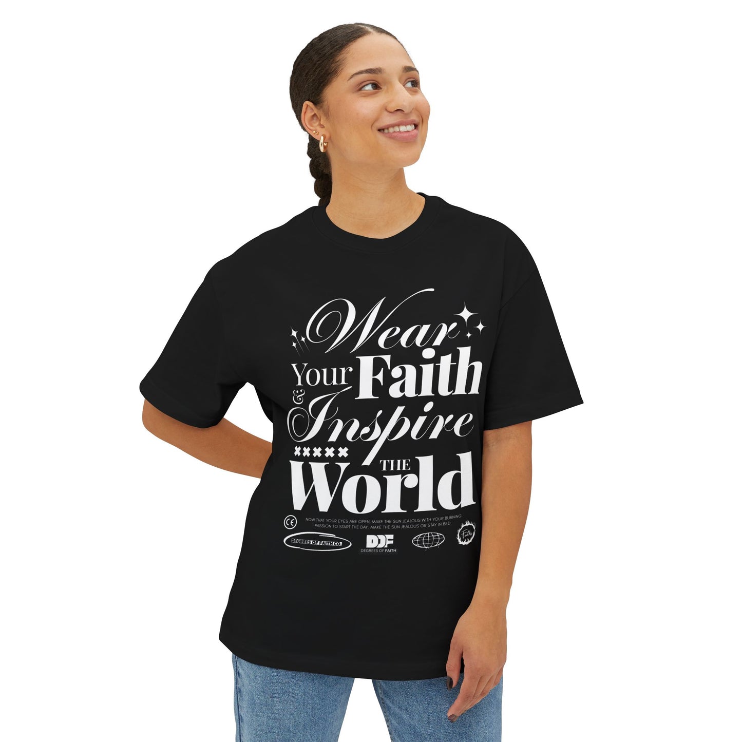 Wear Your Faith Unisex Oversized Boxy Tee | Motivational Gift, Casual Wear, Streetwear, Faith-Based Apparel, Inspirational Quote Tee