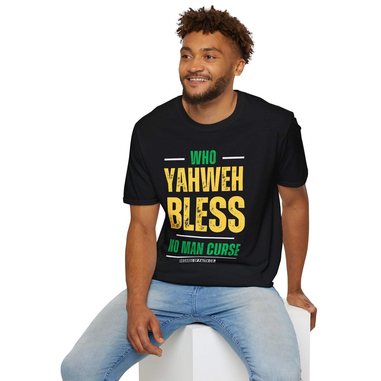 "Who Yahweh Bless No Man Curse" Motivational Tee, Faith-Based Apparel, Religious Gift, Inspirational Wear