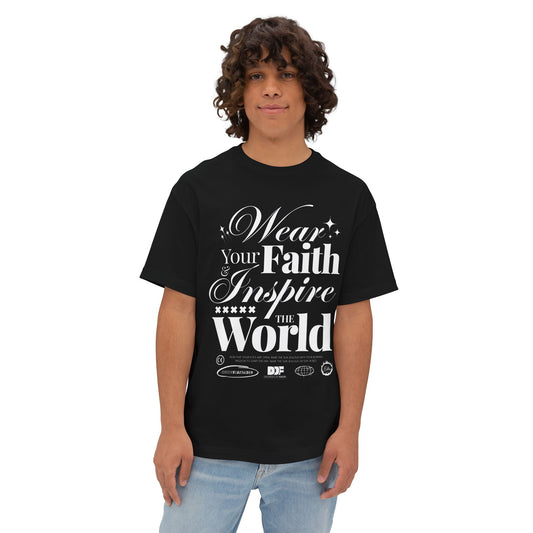 Wear Your Faith Unisex Oversized Boxy Tee | Motivational Gift, Casual Wear, Streetwear, Faith-Based Apparel, Inspirational Quote Tee